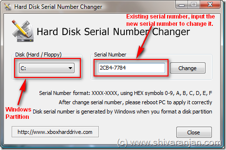 how to change volume serial number of hard drive